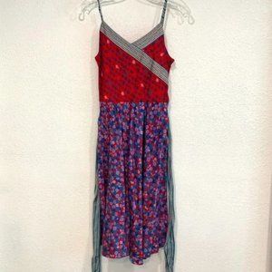 Sleeveless Dress Floral MultiColor Fit and Flare Belted Women Size 2